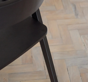 Ensemble de table à manger ovale moderne en teck massif noir avec chaises minimalistes en bois à base croisée, 6 pièces, pour salle à manger, villa, hôtel - Product Image 5