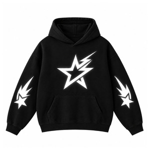 เสื้อฮู้ดซิปผู้ชายทรงโอเวอร์ไซส์ สไตล์สตรีทแวร์ ผ้าคอตตอนหนานุ่ม ล้างสีแบบวินเทจ พิมพ์ลายกราฟิกโลโก้ตามสั่งทั่วตัว - Product Image 2