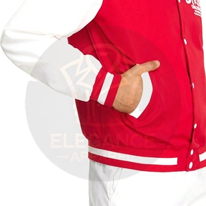 Los hombres usan letras gráficas a rayas Trim Color Block Oversized OEM ODM Service Nueva llegada Custom College Baseball Varsity Jackets - Product Image 6