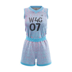 Conjunto de Uniforme de Baloncesto para Niñas, 100% Poliéster, Sin Mangas, Impresión por Sublimación, Personalizable con Nombre del Equipo, Absorbe la Humedad, Tallas Grandes - Product Image 4
