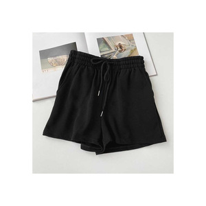 Shorts Casuales de Punto Rosa, Corte Holgado con Cintura Ajustable con Cordón, Ropa de Verano Unisex, Diseño de Color Sólido con Bolsillos - Product Image 5