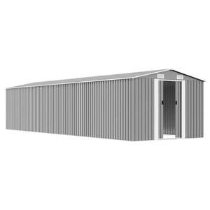 Caseta de Jardín Grande de Acero Galvanizado Gris, Diseño Rectangular, Solución Premium para Almacenamiento y Cobertizos - Product Image 4