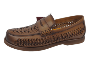 Mocasines de Cuero Genuino Color Marrón Tabaco, Punta Redonda, Sin Cordones, Suela de Goma Acolchada, Color Sólido, Para Todas las Temporadas - Product Image 6