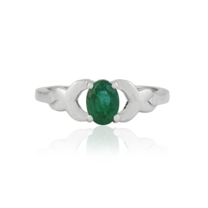 High Quality Beautiful 925 Sterling <b>Silver</b> Single Gemstone Natural <b>Emerald</b> <b>Ring</b> For Daily Wear & Wedding Parties Fine Jewelry - Product Image 3
