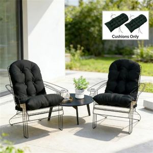 Set di cuscini per sedie da esterno neri in 2 pezzi, solo cuscini per sedie da terrazza - Product Image 1
