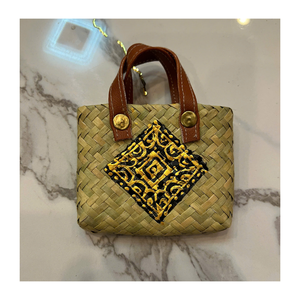 Sac à main en feuilles de palmier miniature personnalisé, sac à main en fibre naturelle tissée à la main, petit sac fourre-tout, produit écologique et durable, fabricant OEM ODM - Product Image 3