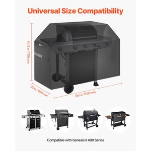 Copertura per Barbecue da 65 Pollici, Resistente all'Acqua, allo Sbiadimento e alle Intemperie, in Poliestere 600D con Silicone per Griglie da Esterno - Product Image 4
