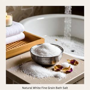 Sal de Baño del Himalaya Natural Blanca de Grano Fino Tallada, Ecológica, Suave, Terapia Mineral para Spa, Relajante, Cristalino y Fresco - Product Image 2