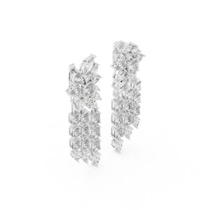 Candelabros ROYAL CASCADE con diamantes cultivados en laboratorio, engastados en oro blanco de 18 quilates, para compromiso, boda, regalo de San Valentín, uso diario. - Product Image 2