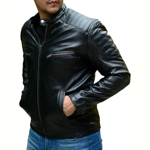Timeless Classic Leather <b>Jacket</b> Men New Biker Style Real Lambskin <b>Racer</b> Vintage Look Motorcycle Men's <b>Jackets</b> & Coats - Product Image 1