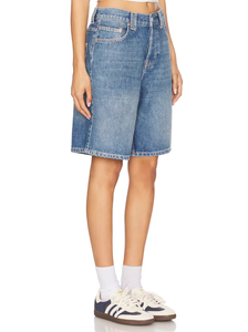 กางเกงยีนส์ขาสั้นผู้หญิง OEM ODM แบบสั่งทำทรงหลวม ขากว้าง ผ้าฝ้าย สไตล์ลำลองฤดูร้อน ย้อนยุค เอวสูง กางเกงครึ่งตัว ขายส่ง - Product Image 5