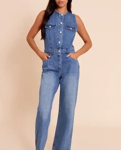Mono vaquero para mujer, cómodo, de una pieza, informal, a la moda, venta al por mayor, fabricante de monos y playsuits - Product Image 1