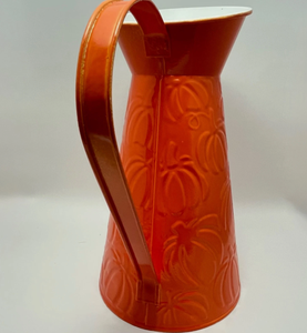 Pichet décoratif, vase à fleurs, bidon à lait, carafe en métal galvanisé, fer, style rustique campagnard, décoration saisonnière automne, citrouille - Product Image 3