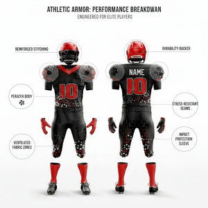 Tenue de football américain professionnelle, légère et confortable, pour l'entraînement, avec broderie personnalisée du nom et du numéro de l'équipe, kits complets. - Product Image 2