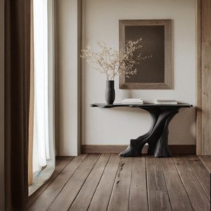 Reclaimed wood <b>black</b> <b>console</b> table rustic wooden entry way table furniture handcrafted refined wall table unique home decor - Product Image 3