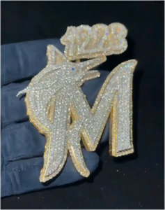 CONCEPTION Iced Out Shark Shape <b>Initial</b> Pendant Gold Plated VVS Hip Hop Bling <b>Necklace</b> For Men Women - Product Image 3