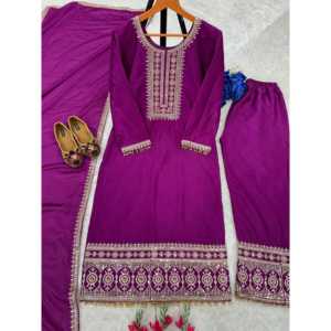 ชุด dupatta แฟนซีสำหรับผู้หญิงชุดปาร์ตี้เสื้อท่อนบนล่างสุดแฟนซีดีไซน์เนอร์ - Product Image 3