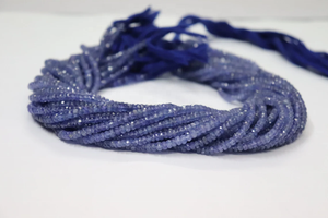 Wholesale 16-Inch Tanzanite Faceted Rondelle Beads 3-3.5mm Handmade Natural Gemstone Jewelry - Product Image 2