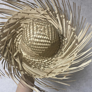 Chapeau d'été en jonc de mer et osier, fabriqué au Vietnam, avec logo en ruban, pour affaires, sports, plage, fête, mariage, décoration murale et cadeau - Product Image 1