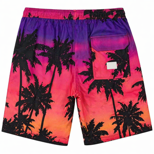 New <b>Men's</b> Tropical Sunset Board Shorts Palm Tree Print Quick Dry Surf <b>Trunks</b> with Tie Waist Beach Swimwear Comfortable Plus Size - Product Image 2