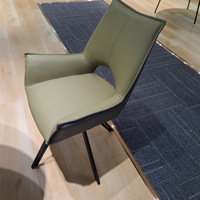 Chaise de salle à manger pivotante de luxe Le Style Luxe, revêtement bleu et marron, pour restaurant et maison