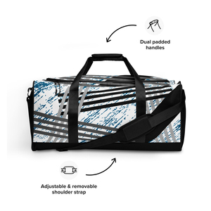 Striped Sports <b>Duffel</b> <b>Bag</b> 30-<b>40L</b> Capacity 600D Material Outdoor Fitness Gym Travel <b>Bag</b> Multifunctional Duffle With Mesh Pocket - Product Image 5