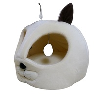 Lit de luxe pour chien et chat, doux et confortable, amovible, lavable, motif uni, 100% coton, emballage en carton