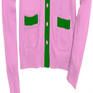 Long Sleeve College University Winter Knitted <b>Cardigan</b> <b>Sweater</b> with Embroidery - Product Image 3