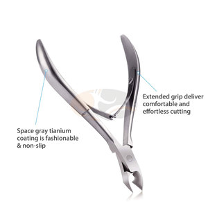 Coupe-cuticules professionnel en acier inoxydable argenté pour bébé, ciseaux à ongles à lame pointue et à mâchoires larges - Product Image 6