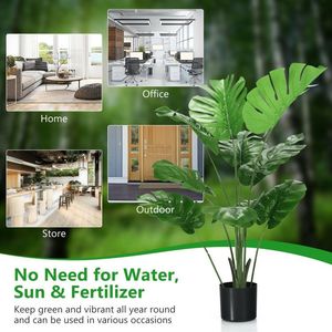 Albero Artificiale di Monstera Deliciosa di 1,2 Metri con 10 Foglie di Diverse Dimensioni - Product Image 5