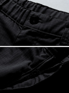 Shorts cargo pour hommes, taille à cordon, toile décontractée respirante, imprimé par sublimation, finition délavée - Product Image 3
