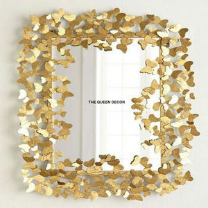 Espejo de Maquillaje con Marco Metálico Dorado, Diseño Europeo, Forma Geométrica, Espejo de Pared para Baño o Pasillo, Precios de Oferta - Product Image 4