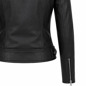 Wholesale Premium Leather <b>Jacket</b> Women Fashion Biker <b>Jacket</b> Custom OEM ODM Winter Outerwear Streetwear Slim Fit Durable Stylish - Product Image 4