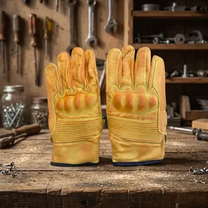 Gants de moto en cuir unisexes, longueur poignet, utilisation en extérieur, toutes saisons, respirants, style sportif - Product Image 3