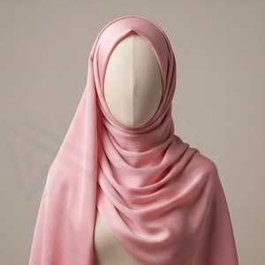 Hiyab de Chifón Rosa, Color Sólido, Suave al Tacto, para Uso Diario, Pañuelo Étnico para Mujer - Product Image 2