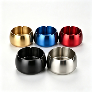 Cendrier décoratif de bureau en métal multicolores, forme boule, sans fumée, en acier inoxydable classique, design personnalisé avec votre logo. - Product Image 6