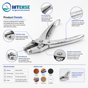 Pince à perforer professionnelle en acier inoxydable à trou unique pour ceintures en cuir et bijoux – Vente en gros usine - Product Image 2