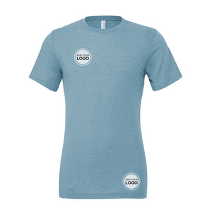 Camiseta de Hombre de Talla Grande, Diseño Liso, Transpirable, en Color Gris Jaspeado, de Algodón/Poliéster - Product Image 3