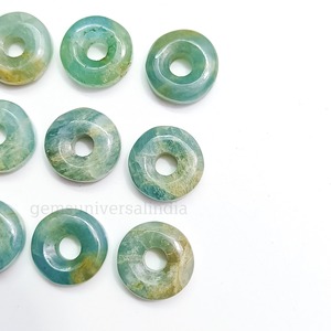 Donut de Aguamarina Natural de 15mm, Tallado a Mano, Piedra Preciosa Suelta, Tallado de Cristal para Fabricación de Joyas, Precio al por Mayor, Suministros a Granel - Product Image 3