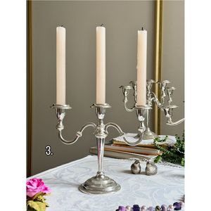 Vintage Silver Candelabrum 5 Arms Metal <b>Pillar</b> Candle Stand Ornate Wedding Table Centerpiece Luxury Home Decor Event Ornament - Product Image 4