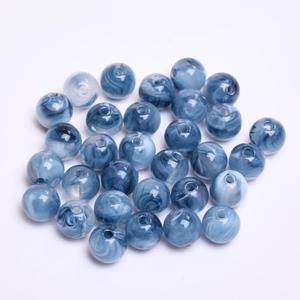 Round Gray Resin Beads with White Veins High Grade 3D <b>Cartoon</b> Design Loose Beads for Jewelry Making by Handmade Collection - Product Image 6