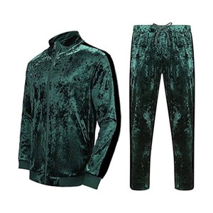 Ensemble de survêtement en velours pour homme, 2 pièces, veste zippée intégrale et pantalon, tenue de jogging en velours - Product Image 4