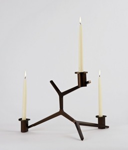Candélabre en fer noir à 3 bras, support de bougie en spirale, support de bougie chauffe-plat résistant à la chaleur pour la décoration de la maison - Product Image 2
