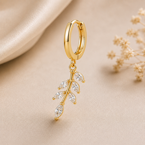Boucles d'oreilles pendantes en forme de cœur en acier inoxydable plaqué or de luxe avec diamants, romantiques, élégantes, bijoux de mariage, mode féminine haut de gamme - Product Image 3
