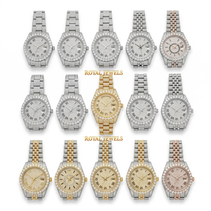 Iced Moissanite <b>Automatic</b> Men Watch Two Tone Stainless Steel Band Sapphire Crystal Dial Hip Hop <b>Wristwatch</b> - Product Image 4