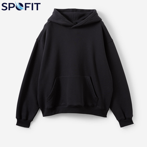 Sweat à capuche ample personnalisé, impression sérigraphique, pour hommes et femmes, grandes tailles, coupe carrée, épaules tombantes, 100% coton, tricot épais pour l'hiver - Product Image 2