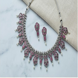 DIVYORO Vintage Style Copper Alloy Ornate <b>Necklace</b> and Earrings Set with Adjustable Length Classic Design for Women - Product Image 3