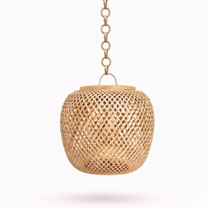 Handmade Bamboo Woven Pendant <b>Lantern</b> Hanging Light Eco Friendly Natural Rattan Chandelier <b>Lamp</b> For Home Restaurant Hotel Decors - Product Image 1