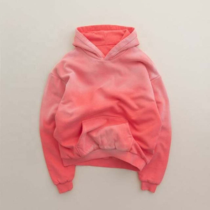 เสื้อฮู้ดสีชมพูทรงโอเวอร์ไซส์ สีพื้น สไตล์ลำลองสำหรับฤดูใบไม้ร่วง ผ้าฝ้ายฟลีซ มีกระเป๋า ใส่ได้ทั้งชายและหญิง ทรงปกติ - Product Image 1