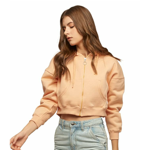 Sudadera de cuello redondo para mujer, personalizada, informal, de otoño, de tejido grueso de algodón y felpa francesa, con apliques bordados. - Product Image 5